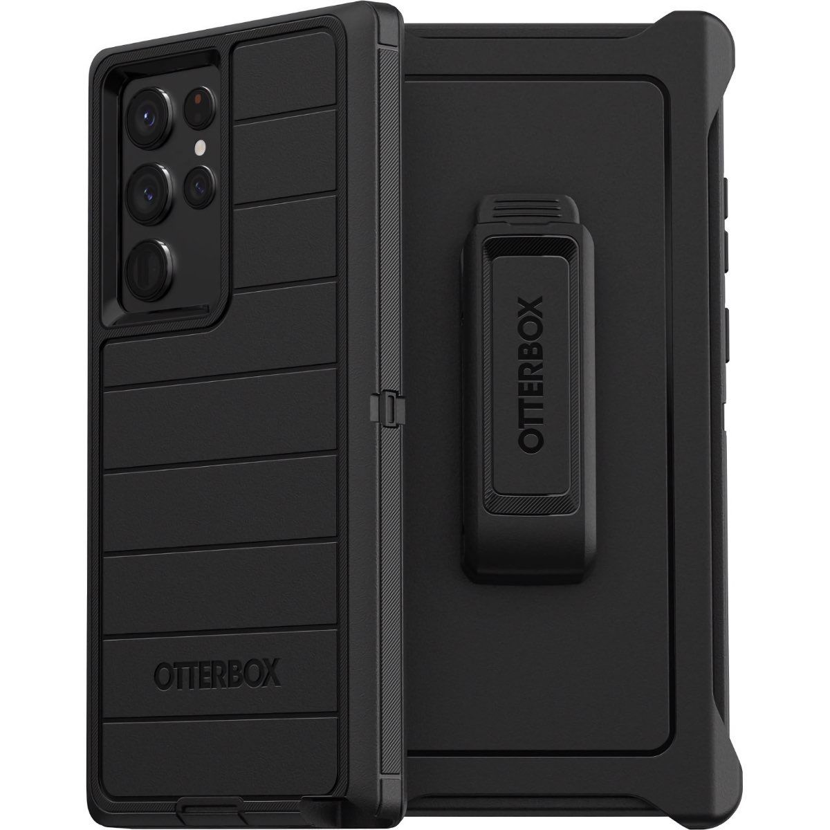 OtterBox Defender para Galaxy S22 Ultra, vistas frontal e traseira