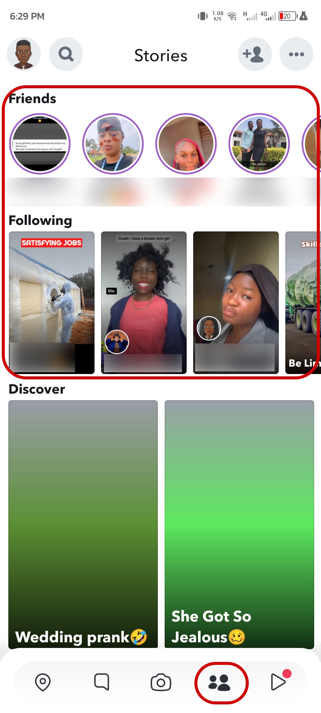 Descobrir quem cancelou sua amizade na tela Snapchat Stories