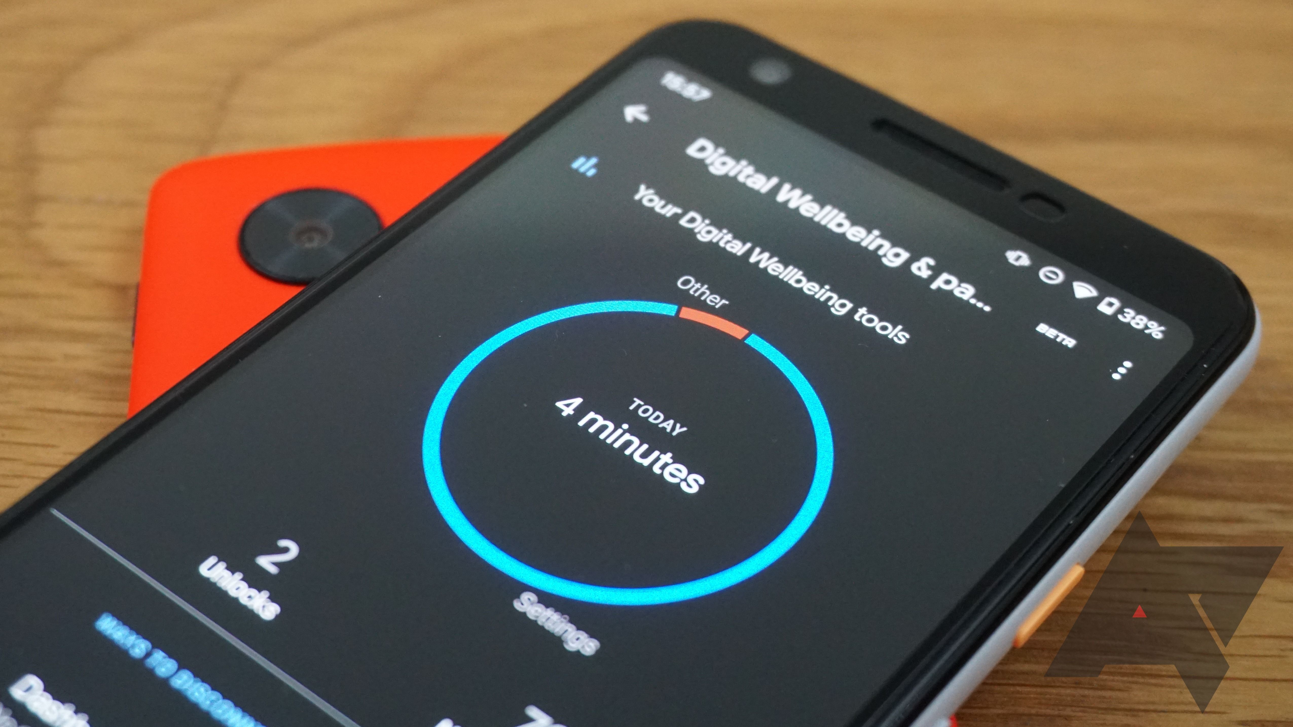 O aplicativo Digital Wellbeing exibido em um smartphone