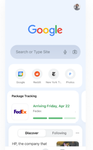chrome-120-ios-new-tab-package-tracking