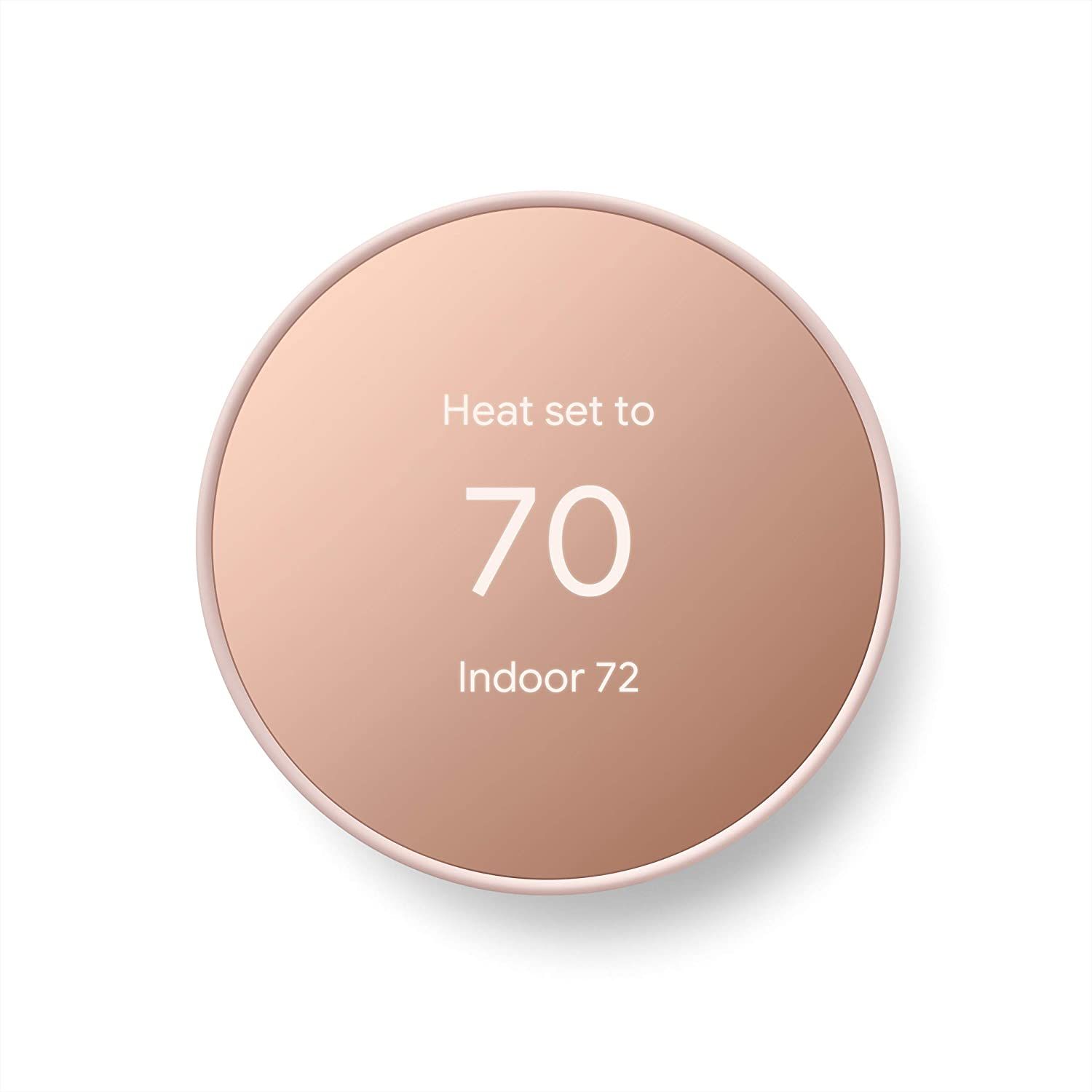 Termostato Google Nest com informações de temperatura exibidas