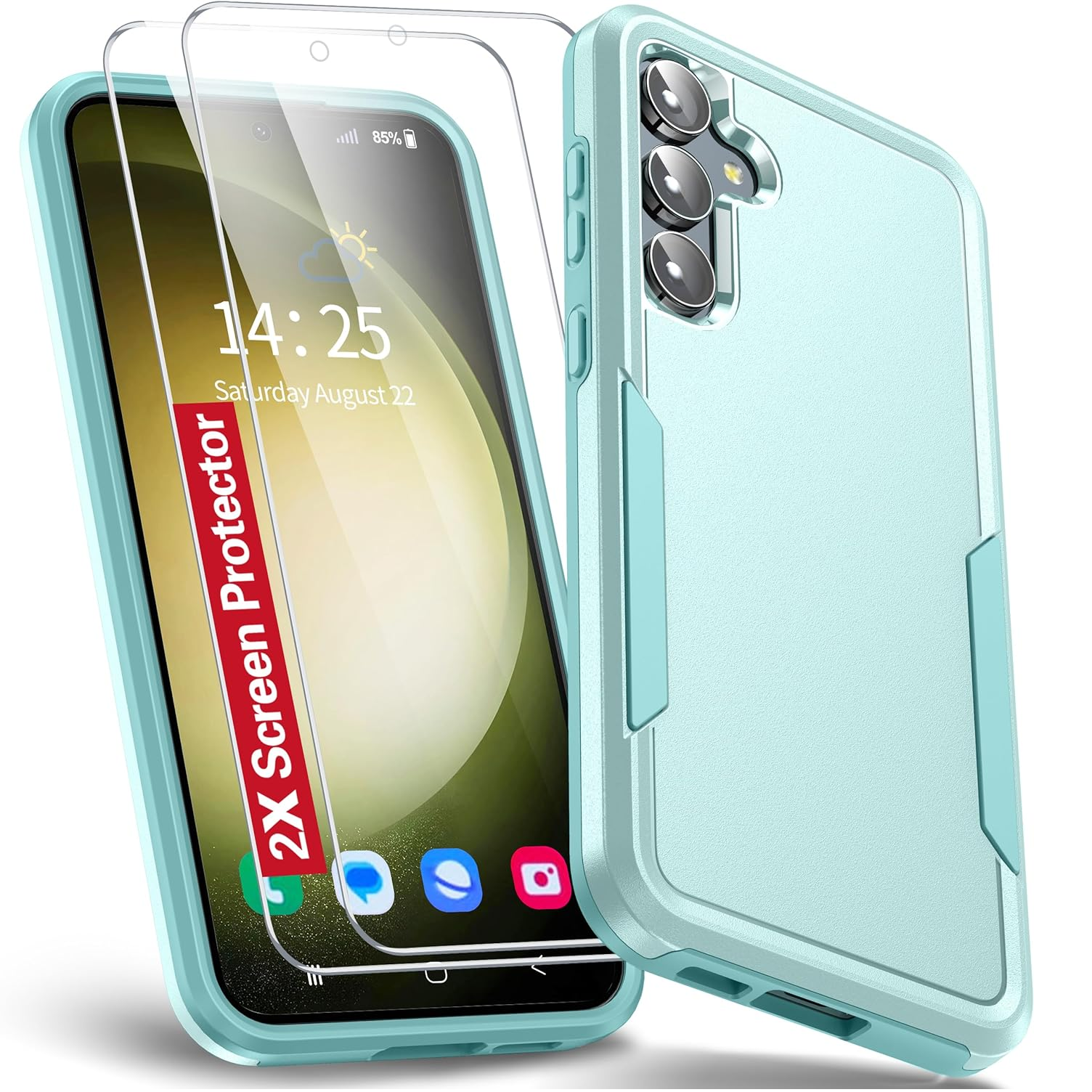 Capa Oterkin para Samsung Galaxy S23 FE, vistas frontal e traseira