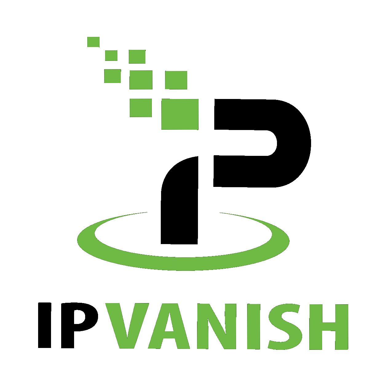 Logotipo IPVanish VPN em um fundo branco
