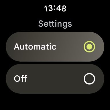 captura de tela do menu de configurações de conectividade do Pixel Watch