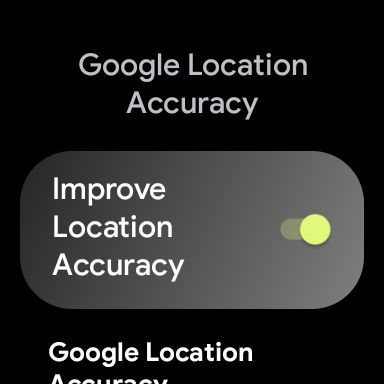captura de tela do menu de precisão de localização do pixel watch