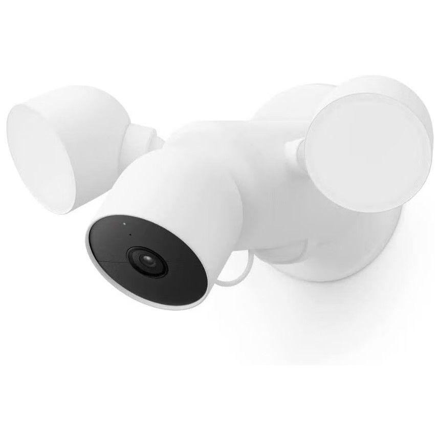 Holofote Google Nest Cam em um fundo branco