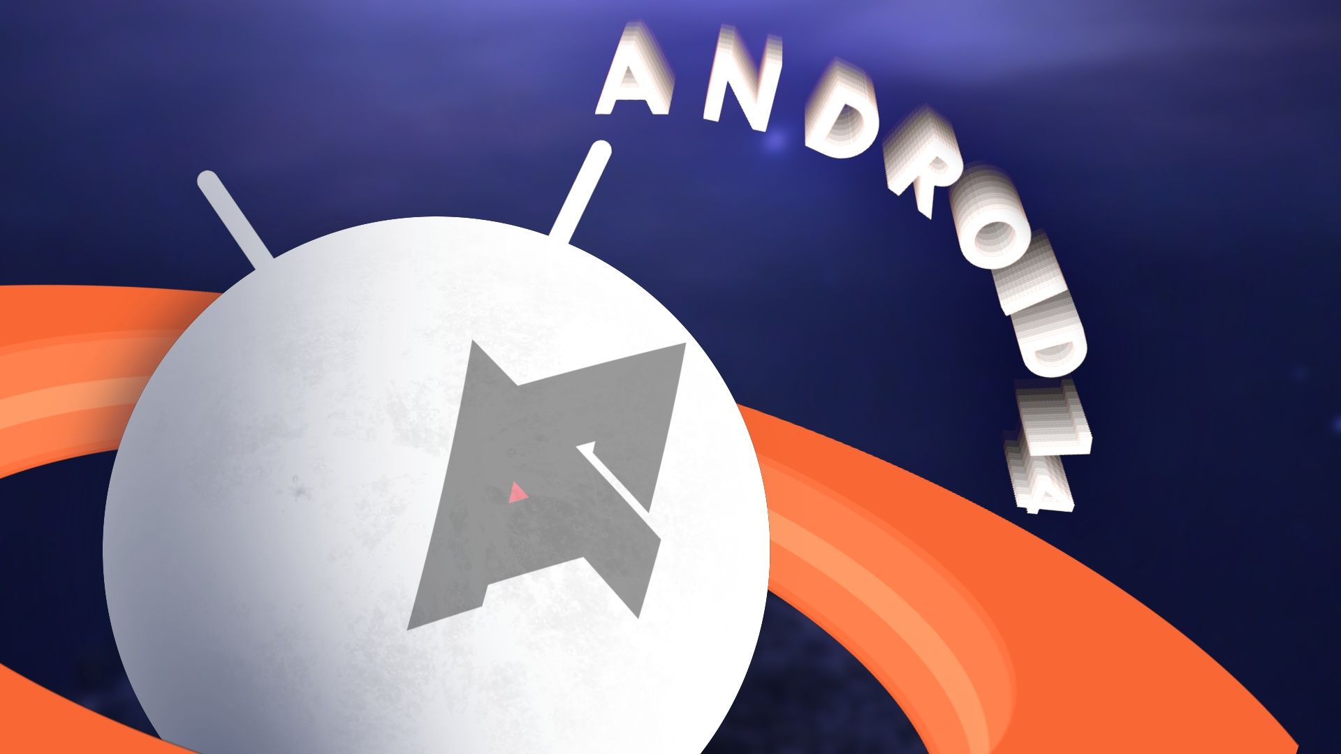 Gráfico mostrando o logotipo do Android Police intercalado em um planeta com o texto do Android 14 ao seu redor.