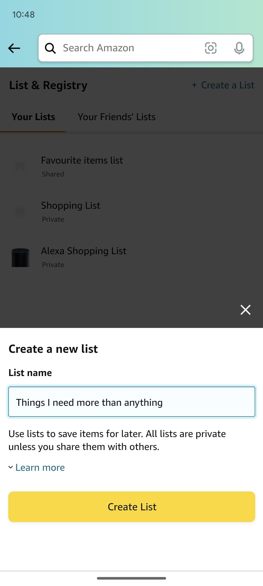 aplicativo de compras amazon criar uma ferramenta de lista