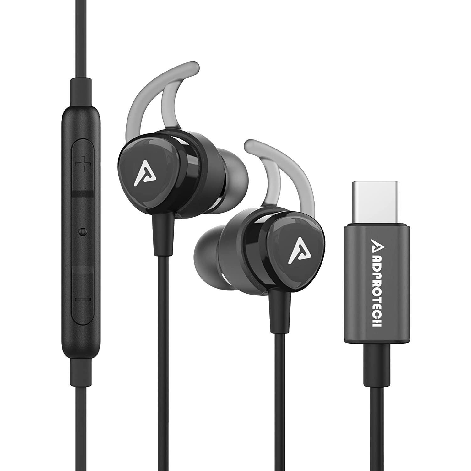 Fones de ouvido com fio magnético Adprotech USB Type-C fundo branco