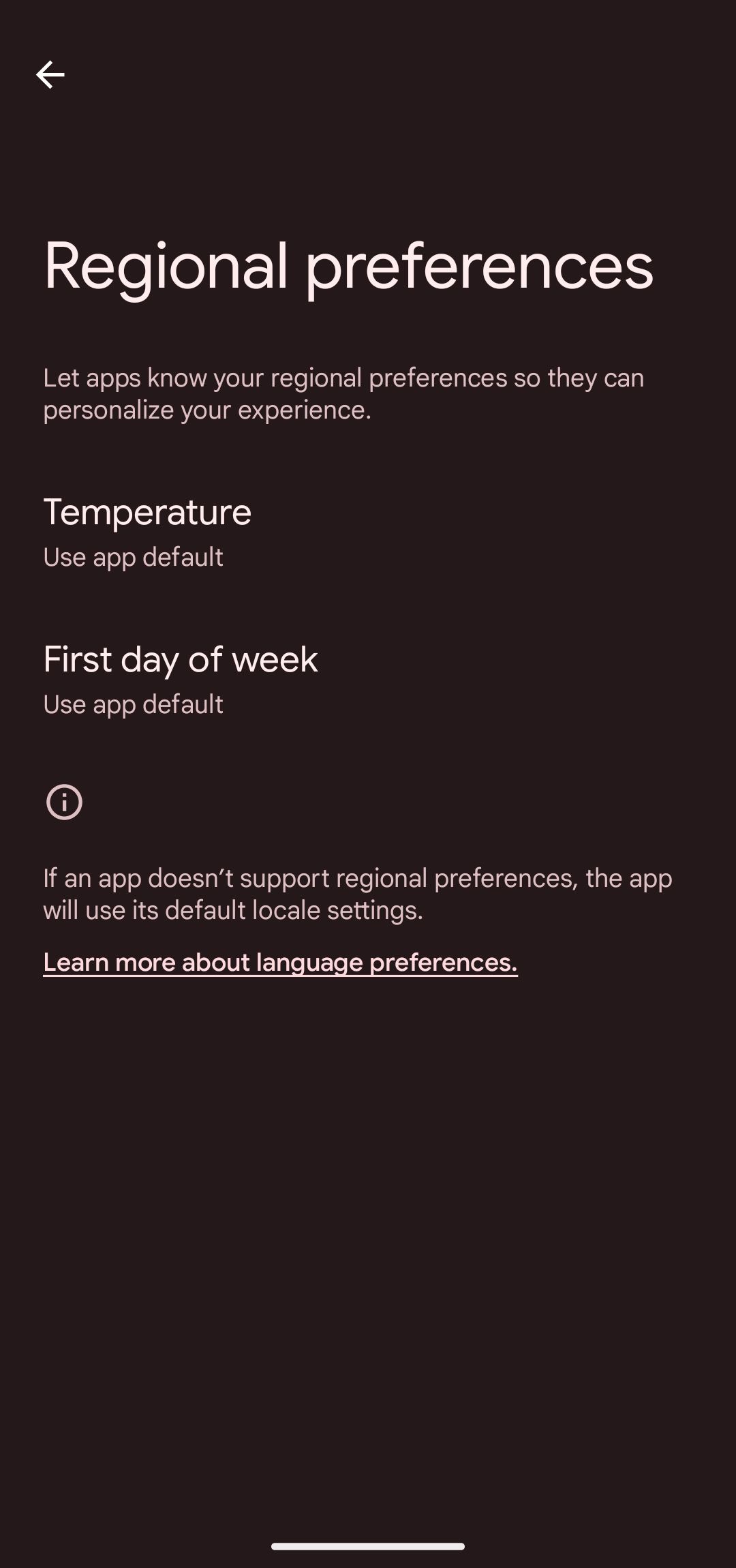 preferências regionais de temperatura e primeiro dia da semana