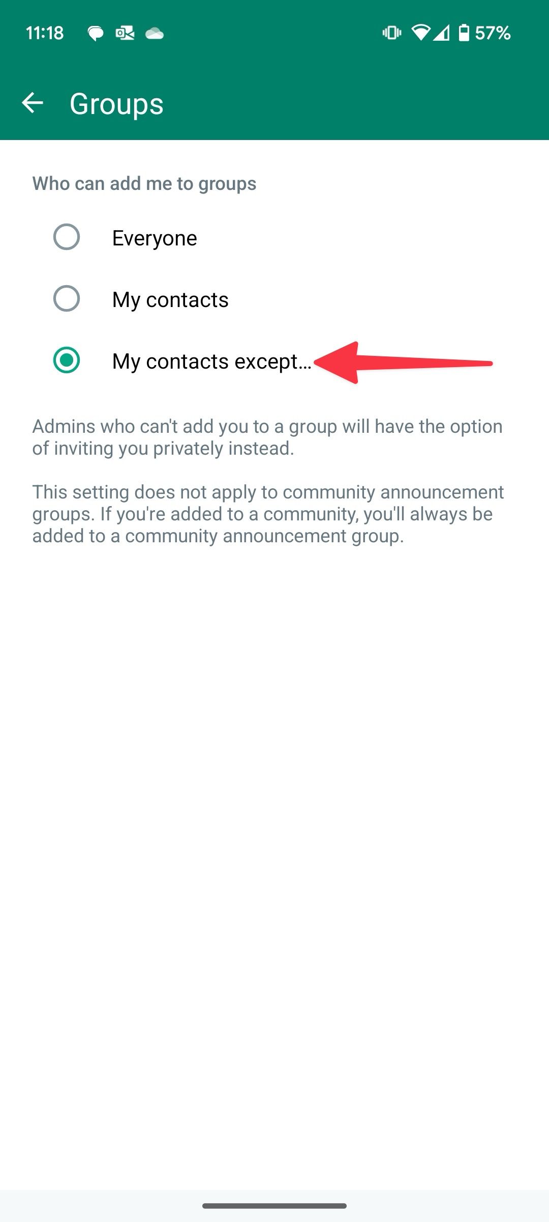 Privacidade do grupo WhatsApp