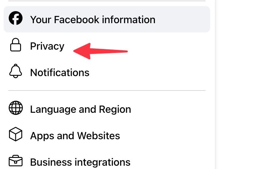 abra a privacidade do Facebook