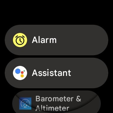 captura de tela de aplicativos no pixel watch