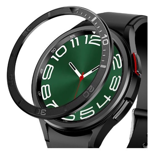 Moldura Amanecer para Galaxy Watch 6 Classic instalada em display verde