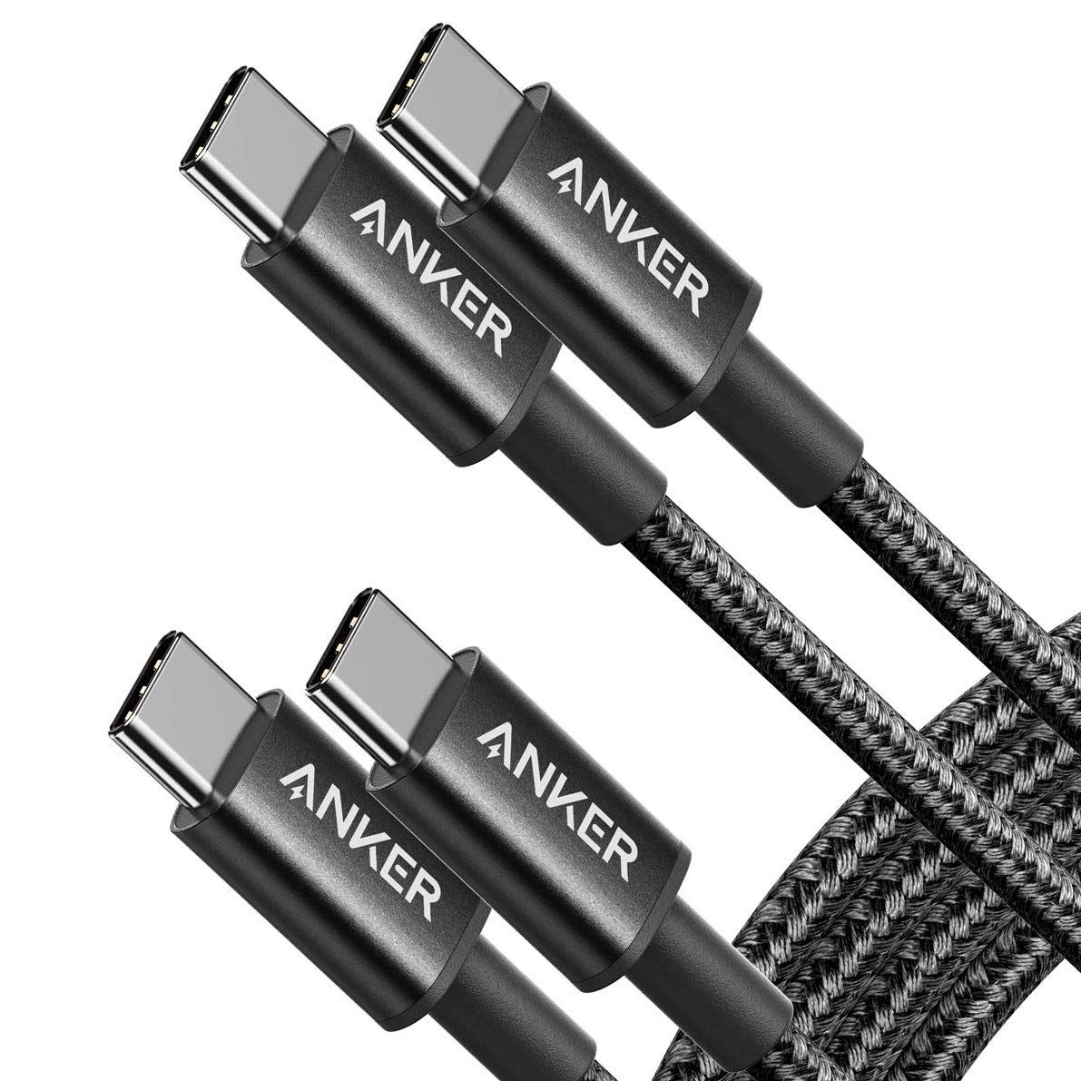 Cabos de carregamento Anker USB-C apontando para cima