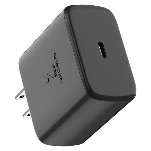 Carregador LaoFas em preto com uma porta USB-C