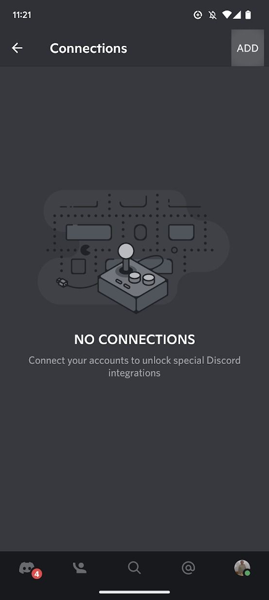 captura de tela do aplicativo discord mostrando aplicativos conectados