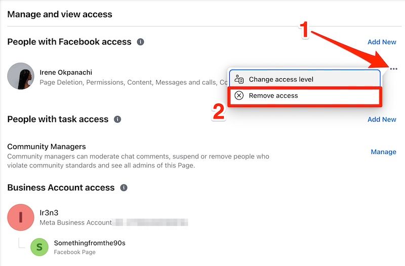 Removendo o acesso de administrador da página do Facebook no navegador do PC