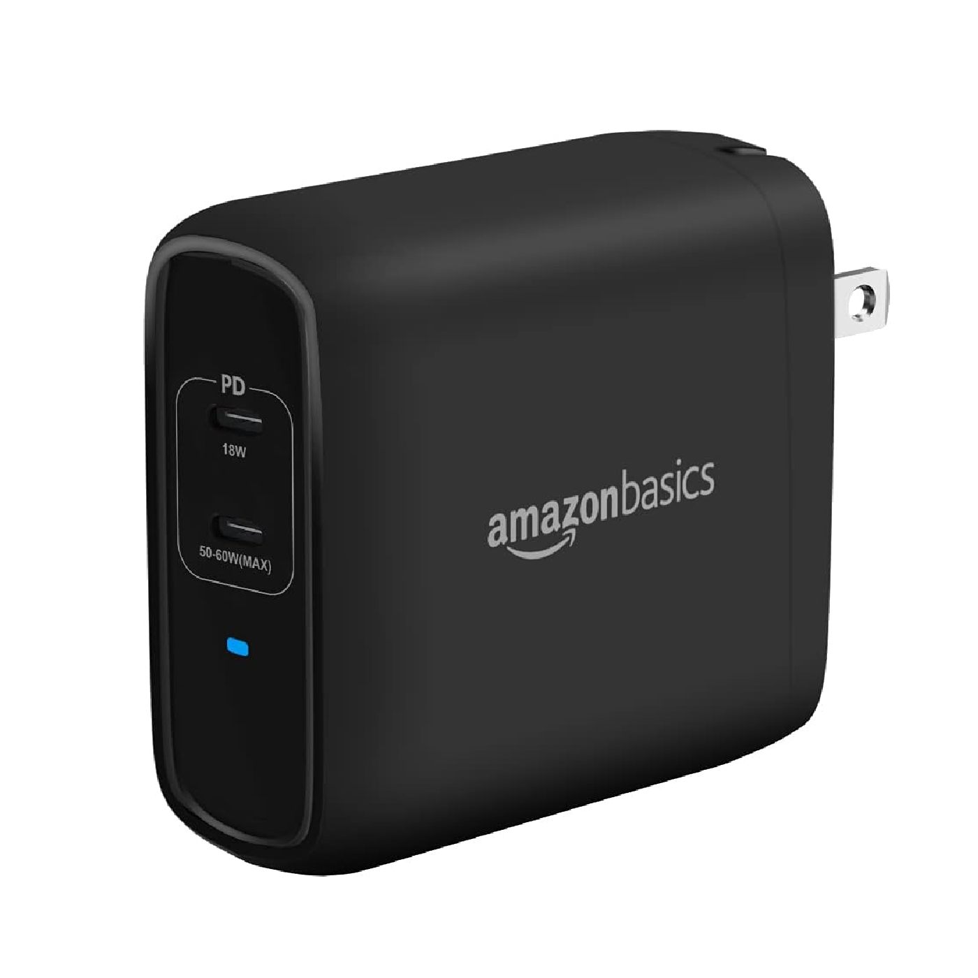   Carregador de parede USB-C Amazon Basics 68W em fundo branco