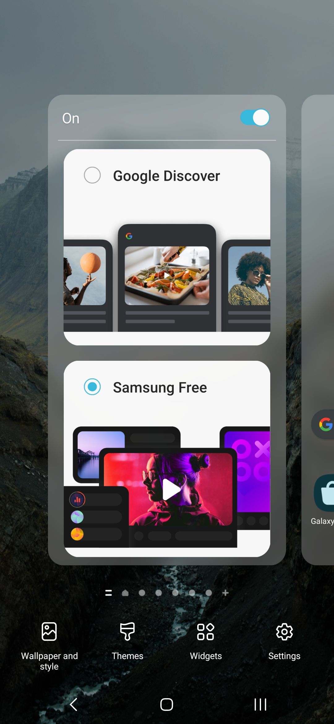 Página Samsung Free ou Google Discover no iniciador inicial One UI 5