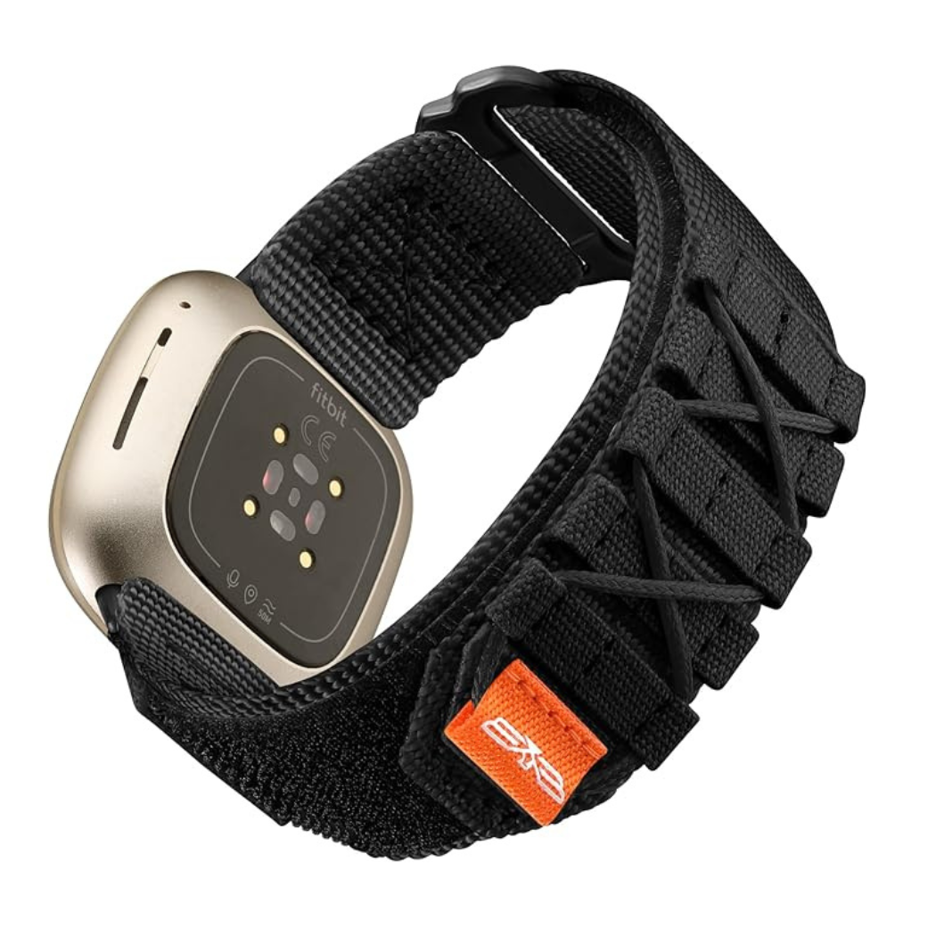 Bandas bandléticas pulseira esportiva robusta militar para Fitbit Versa 4 em um fundo branco