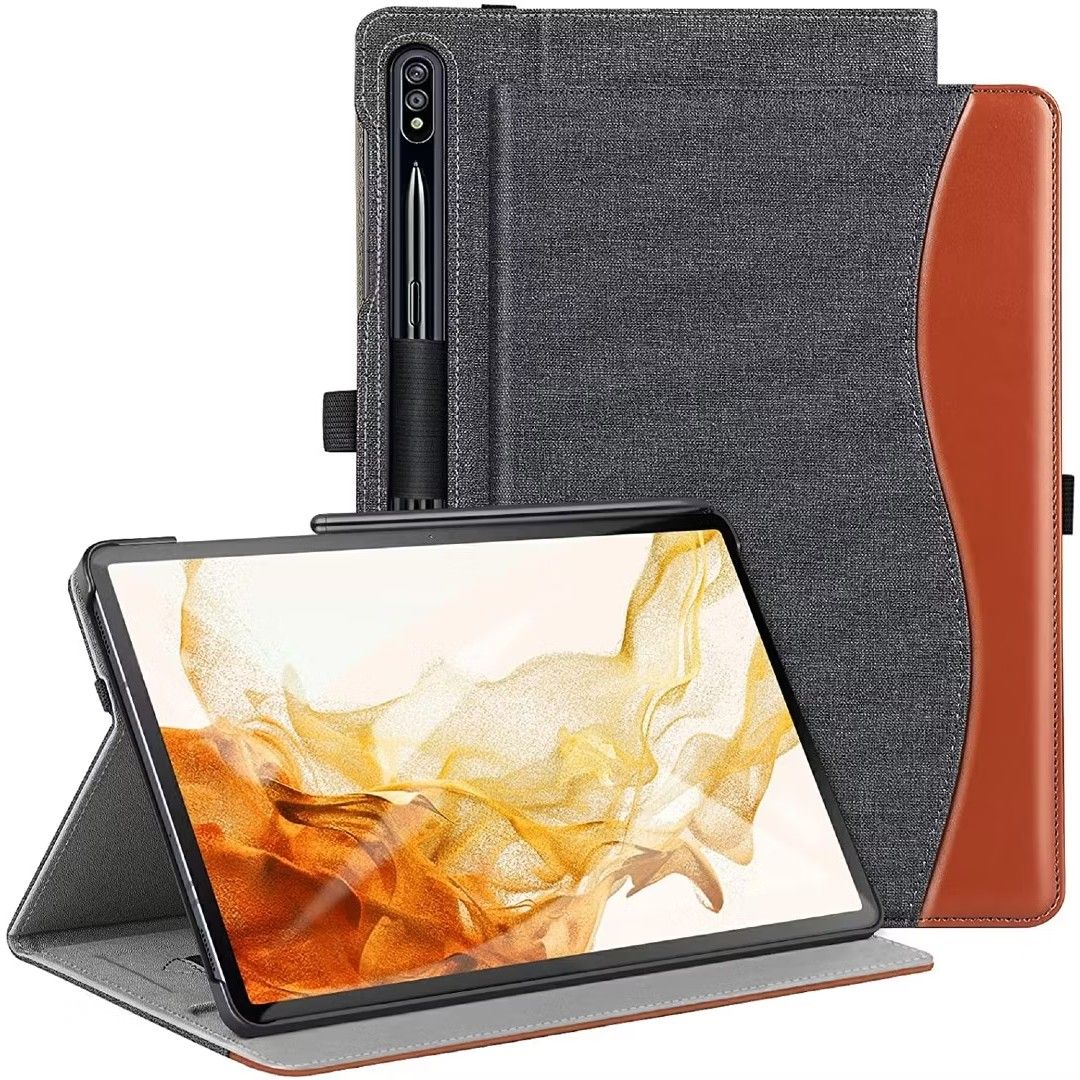 Capa ZtotopCase Folio Galaxy Tab S8, vistas frontal, traseira e do suporte