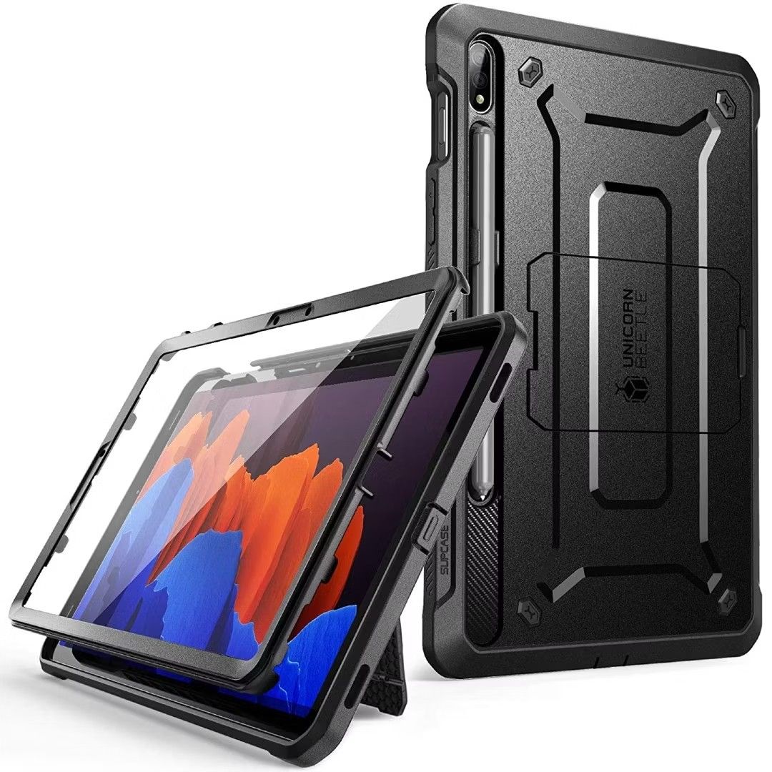 Capa Supcase UB Pro Galaxy Tab S8, vista frontal em ângulo e vista traseira