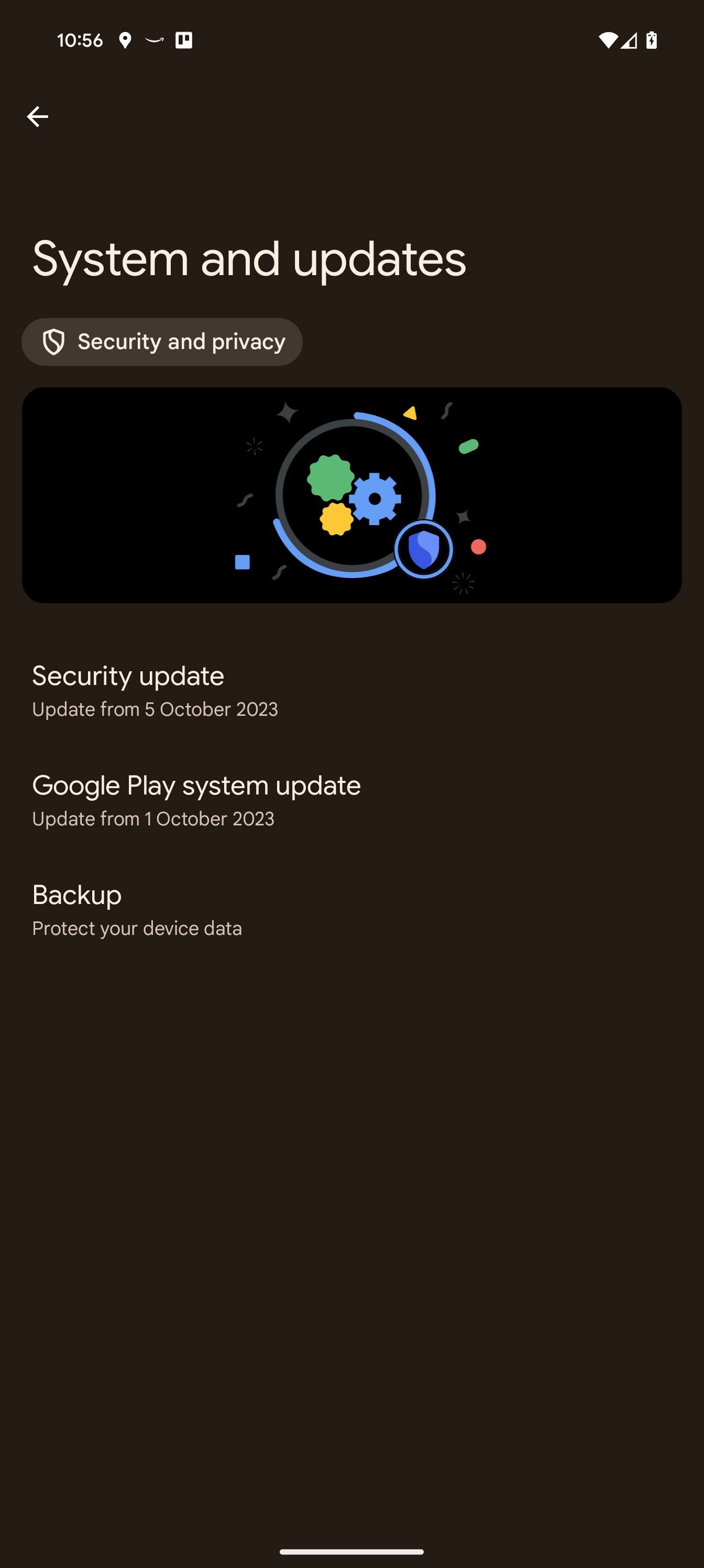 Atualização do sistema Google Play e nível de patch de segurança no Google Pixel 8