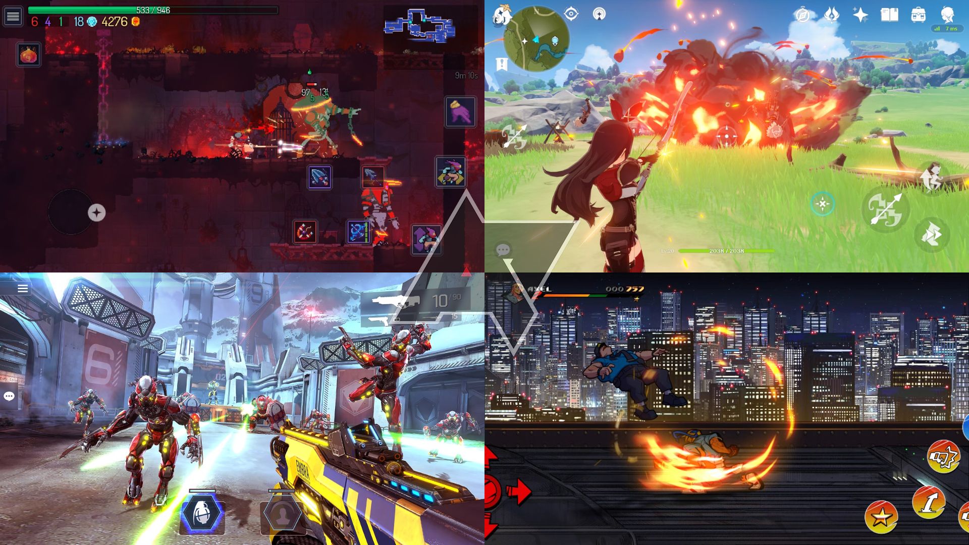 jogos para Android com os melhores gráficos de heróis-colagem-células-mortas-genshin-impact-shadowgun-legends-streets-of-rage-4