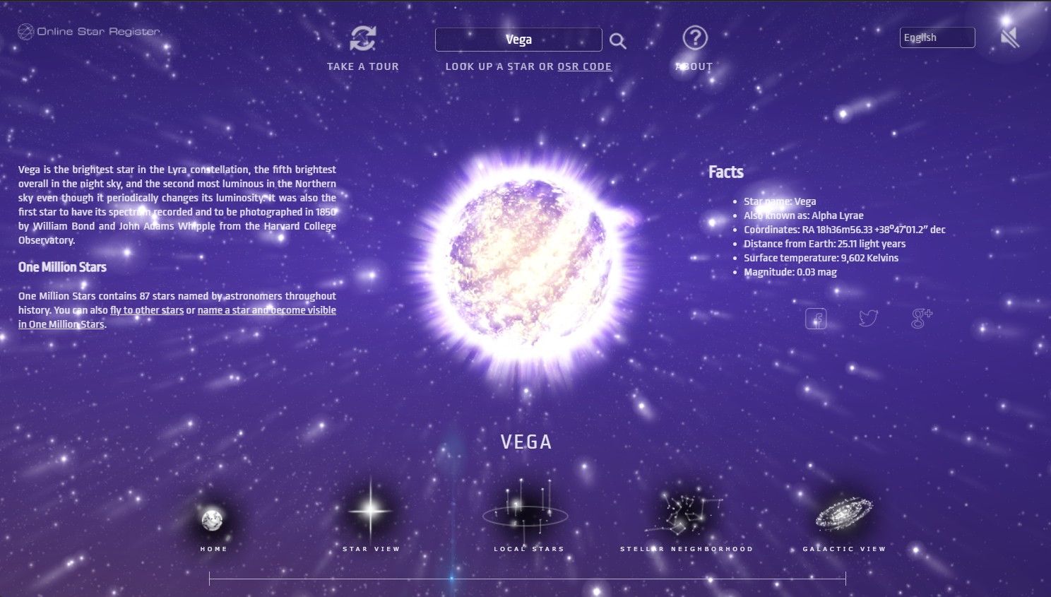 Vega em um milhão de estrelas