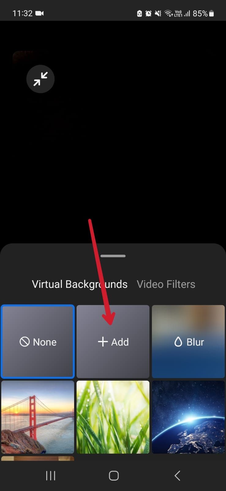 Captura de tela mostrando a opção de adicionar imagem de fundo personalizada com zoom