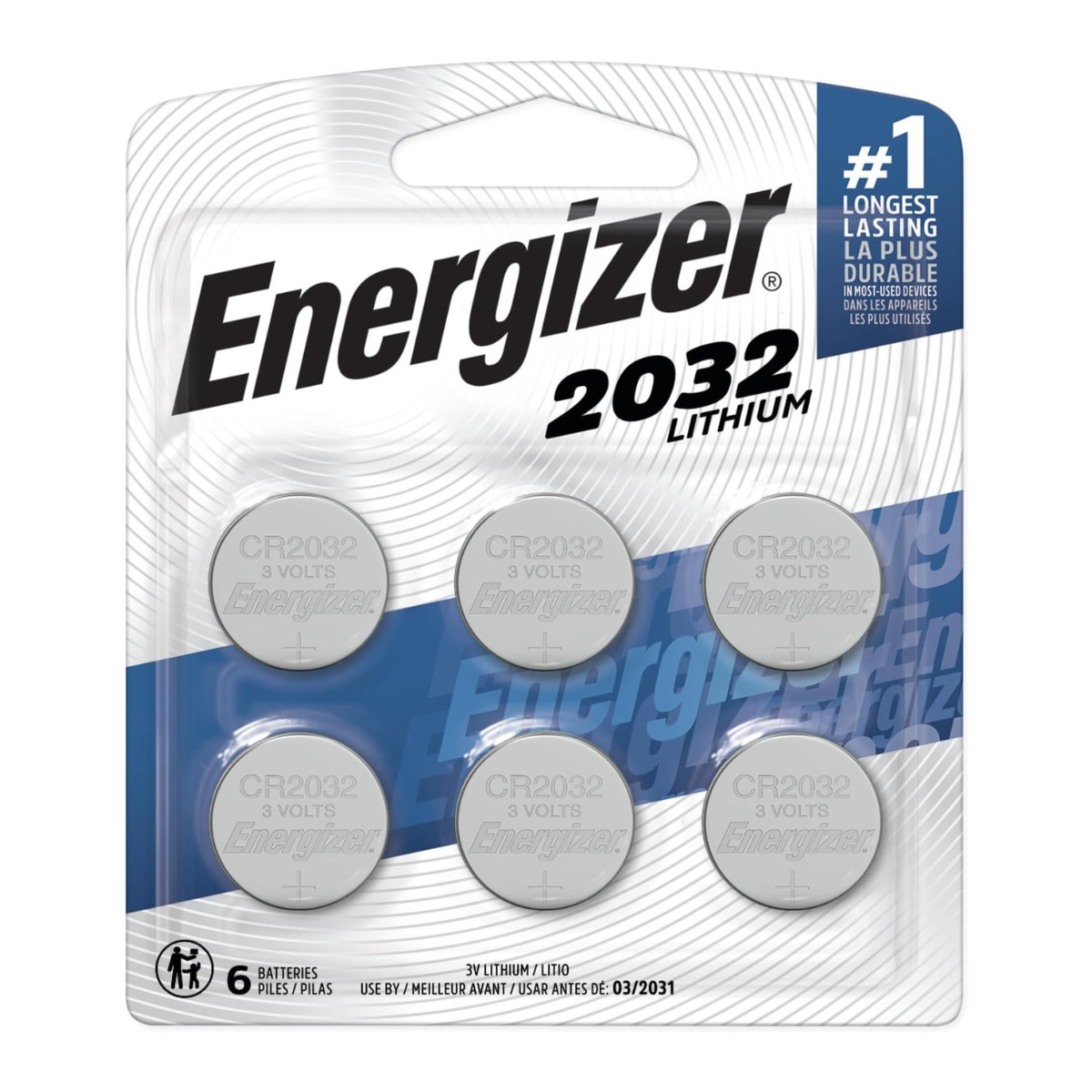 Pacote de 6 baterias Energizer CR2032