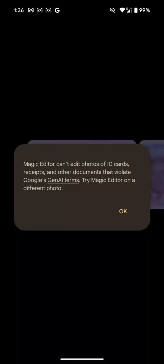 Mensagem de erro do Google-Photos-Magic-Editor