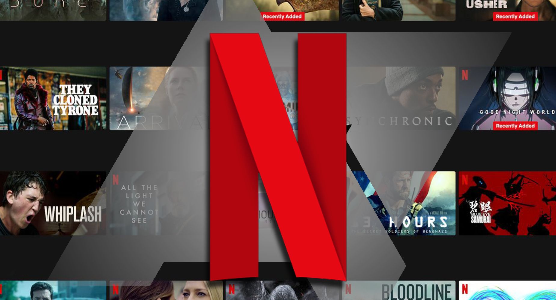 Logotipo da Netflix sobre o logotipo da AP em uma página inicial da Netflix