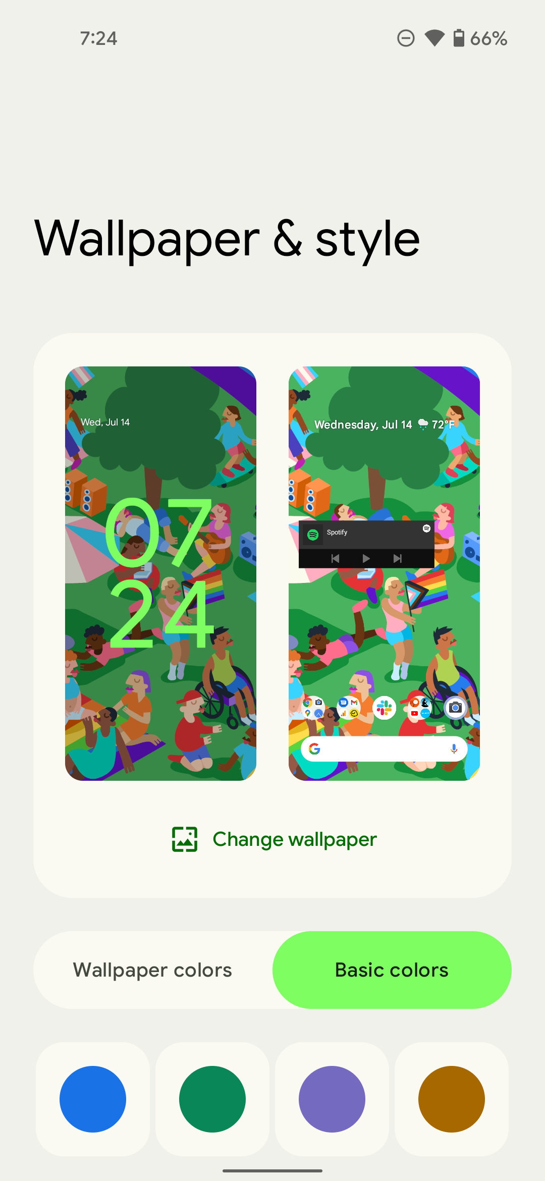 Alterar papéis de parede em um telefone Google Pixel