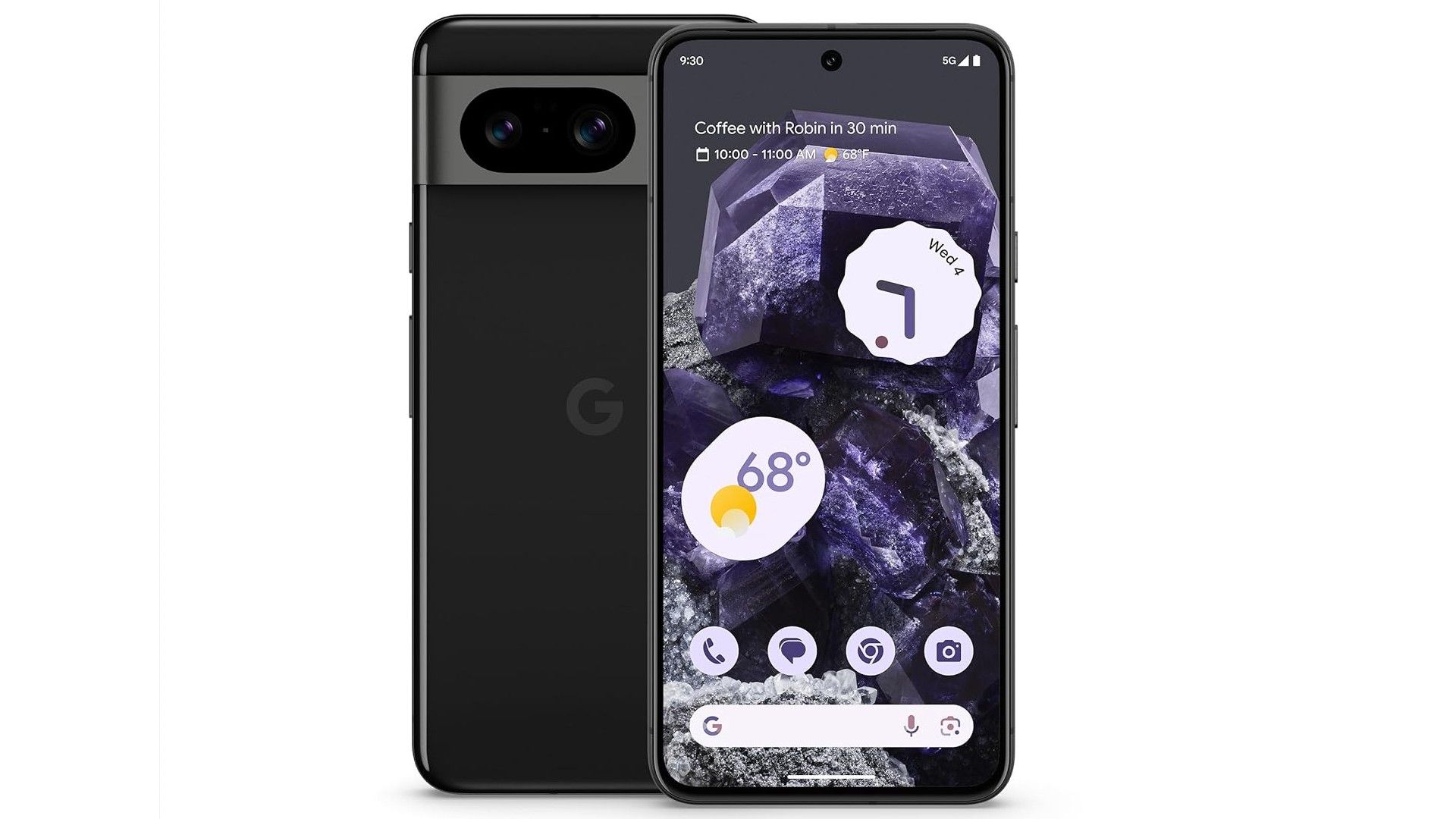 Novo smartphone Google Pixel 8 preto obsidiana