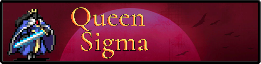 Banner do personagem Vampire Survivors Queen Sigma