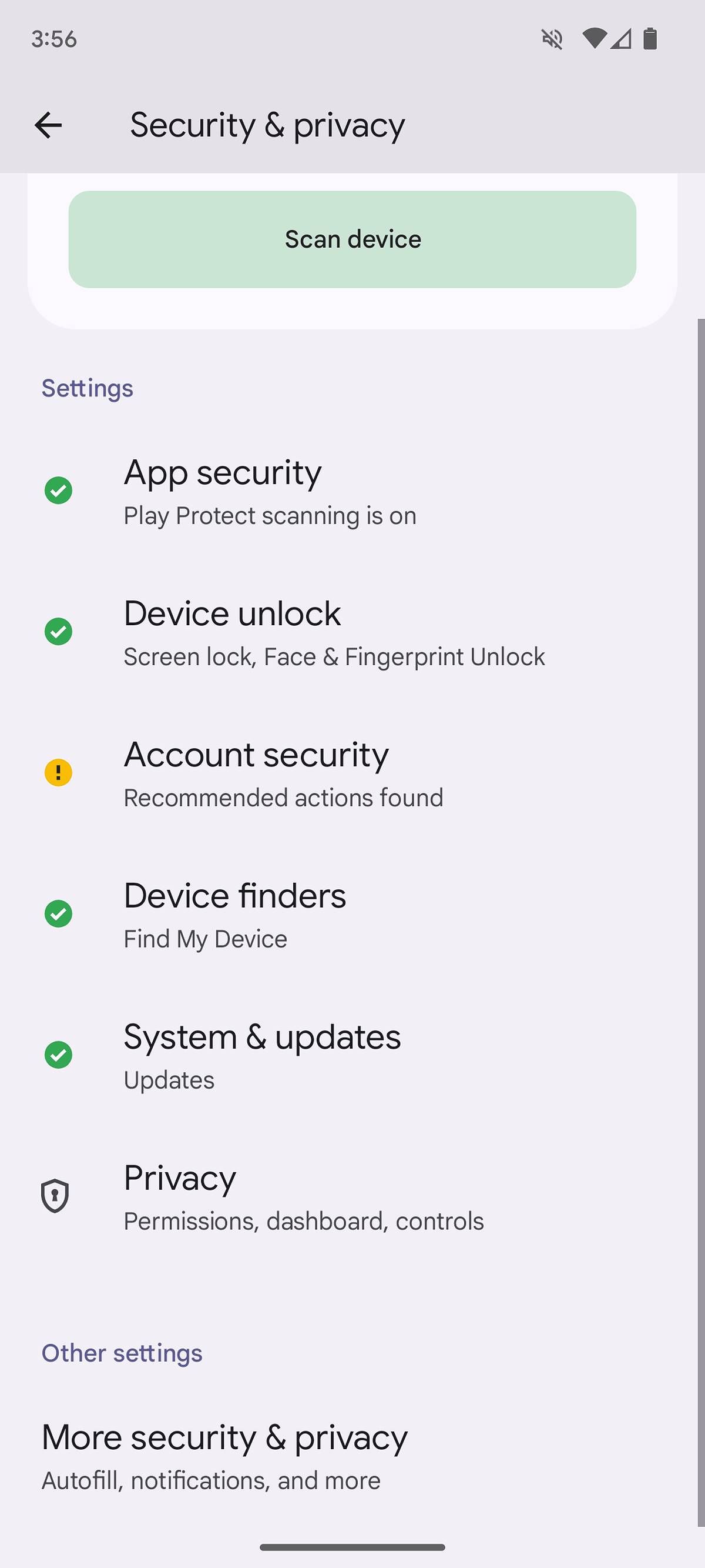 As configurações de segurança e privacidade no Android 14
