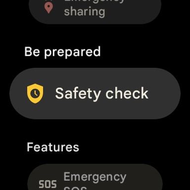 aplicativo de segurança pessoal pixel watch mostrando o botão de verificação de segurança