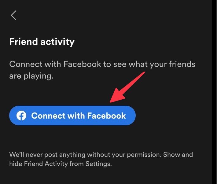 conectar o Facebook ao Spotify no desktop