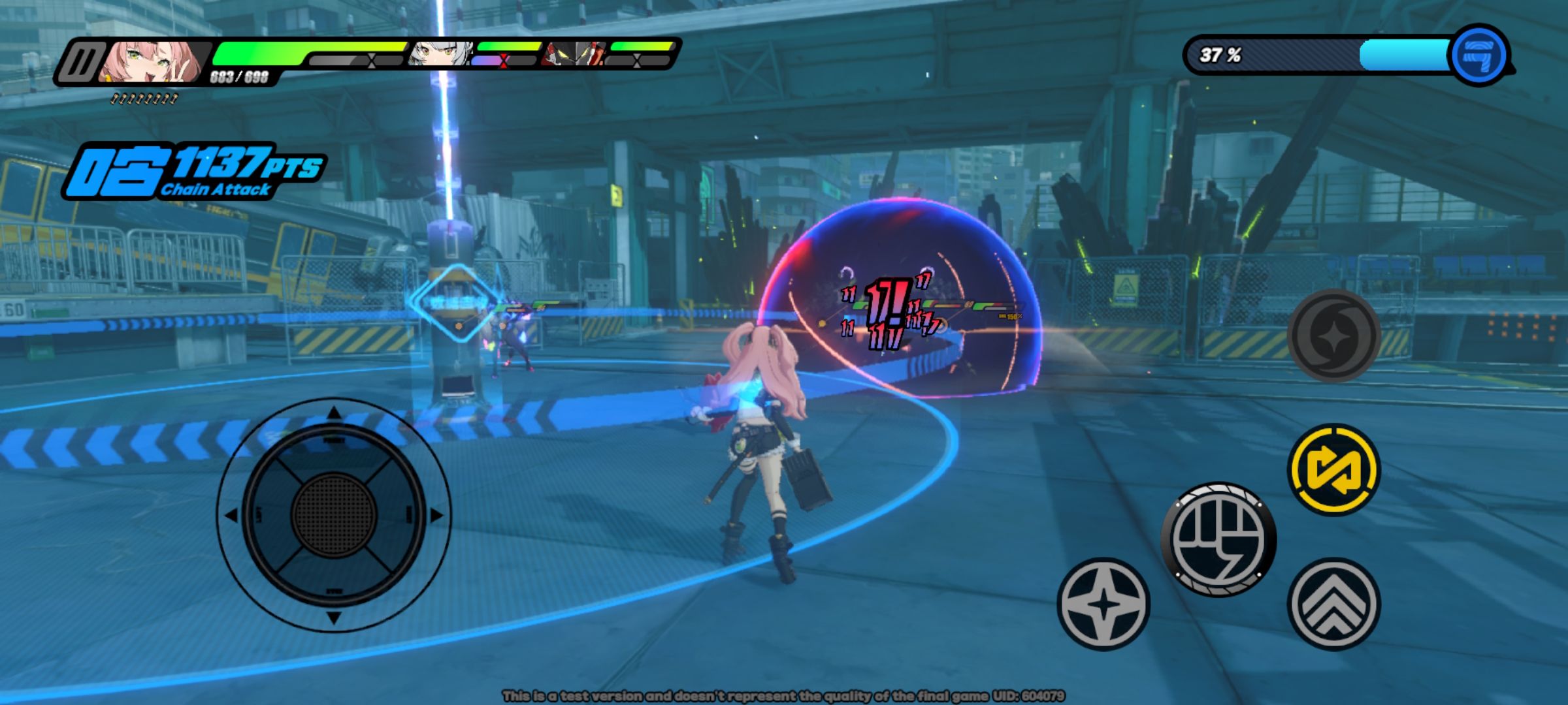 captura de tela do combate na zona zenless zero com exibição da interface do botão