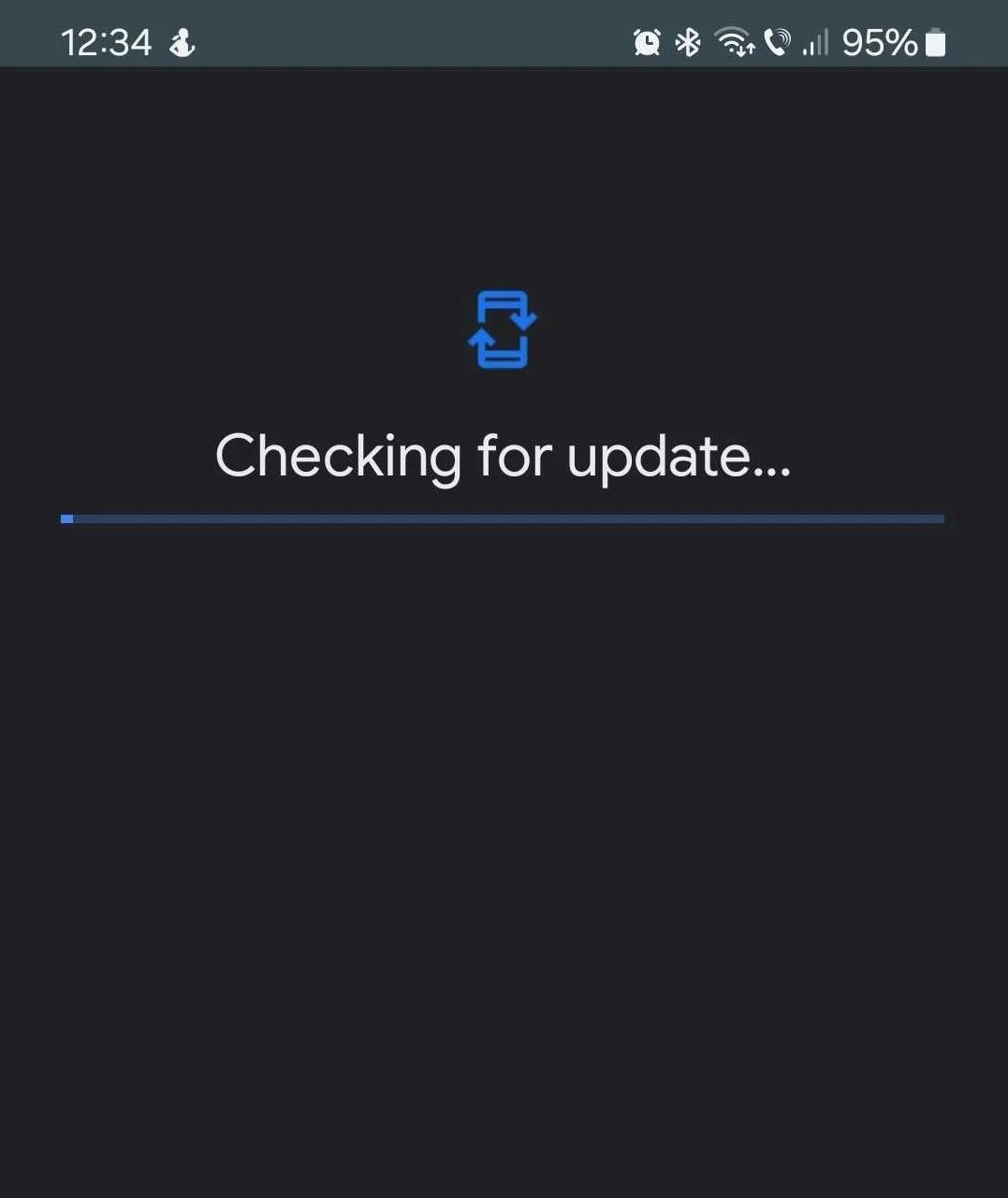 Samsung Galaxy verificando atualizações novas