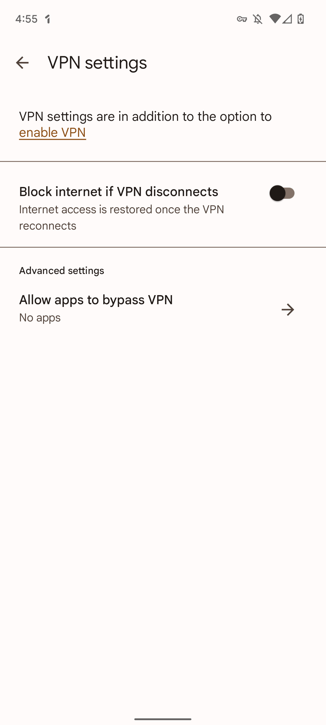 configurações de VPN do Google One bloqueiam internet