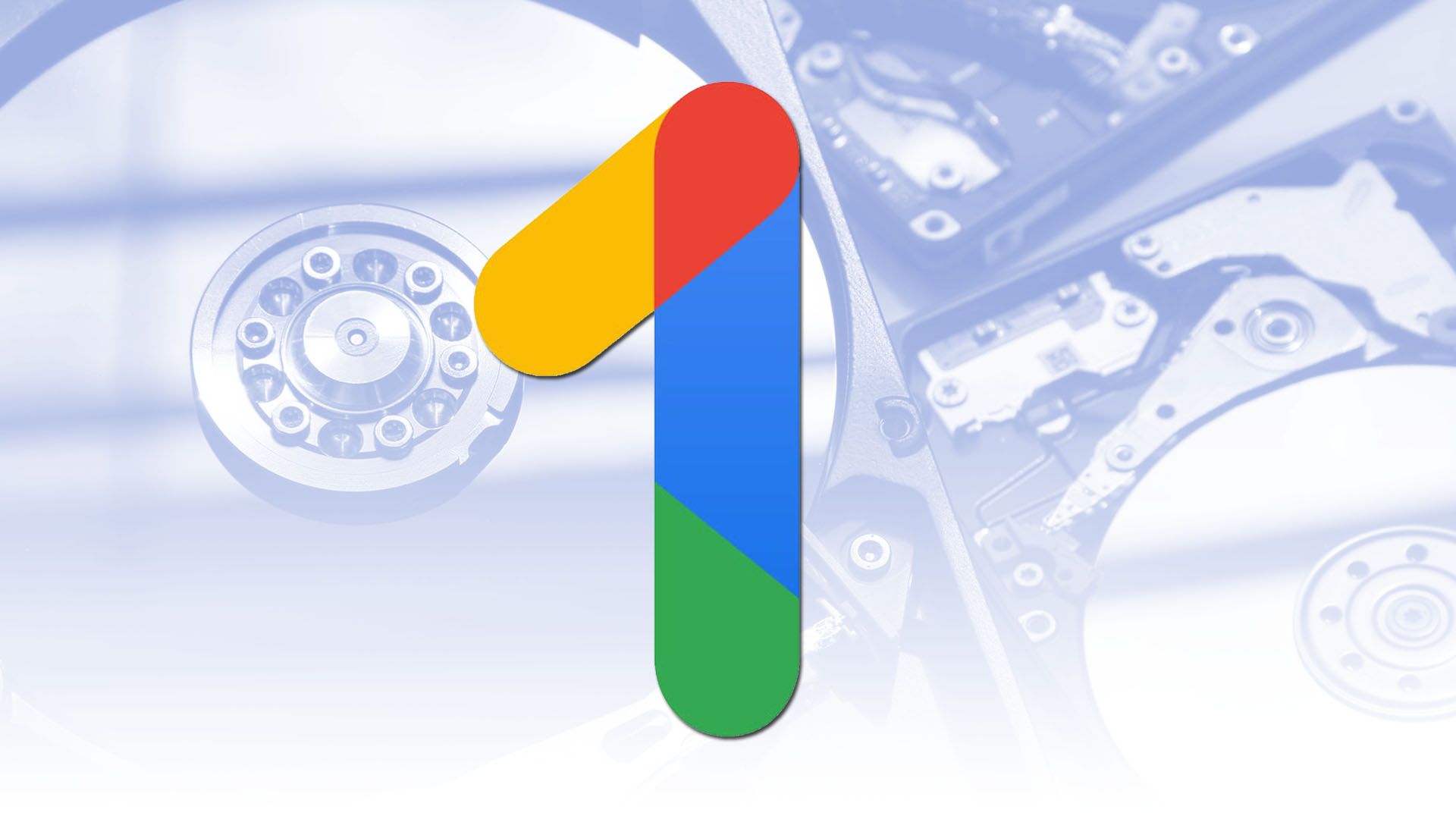 O logotipo do Google One com unidades em segundo plano