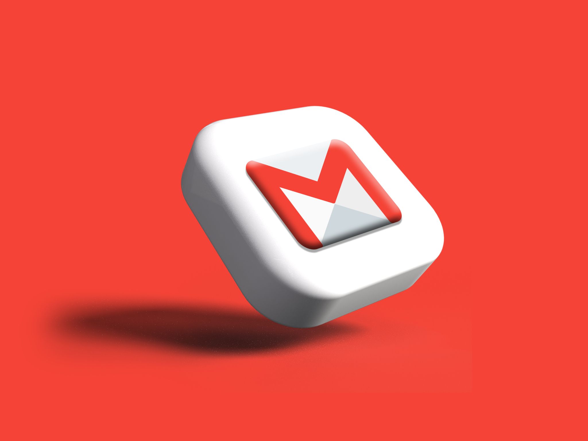 Logotipo do Gmail contra um fundo vermelho