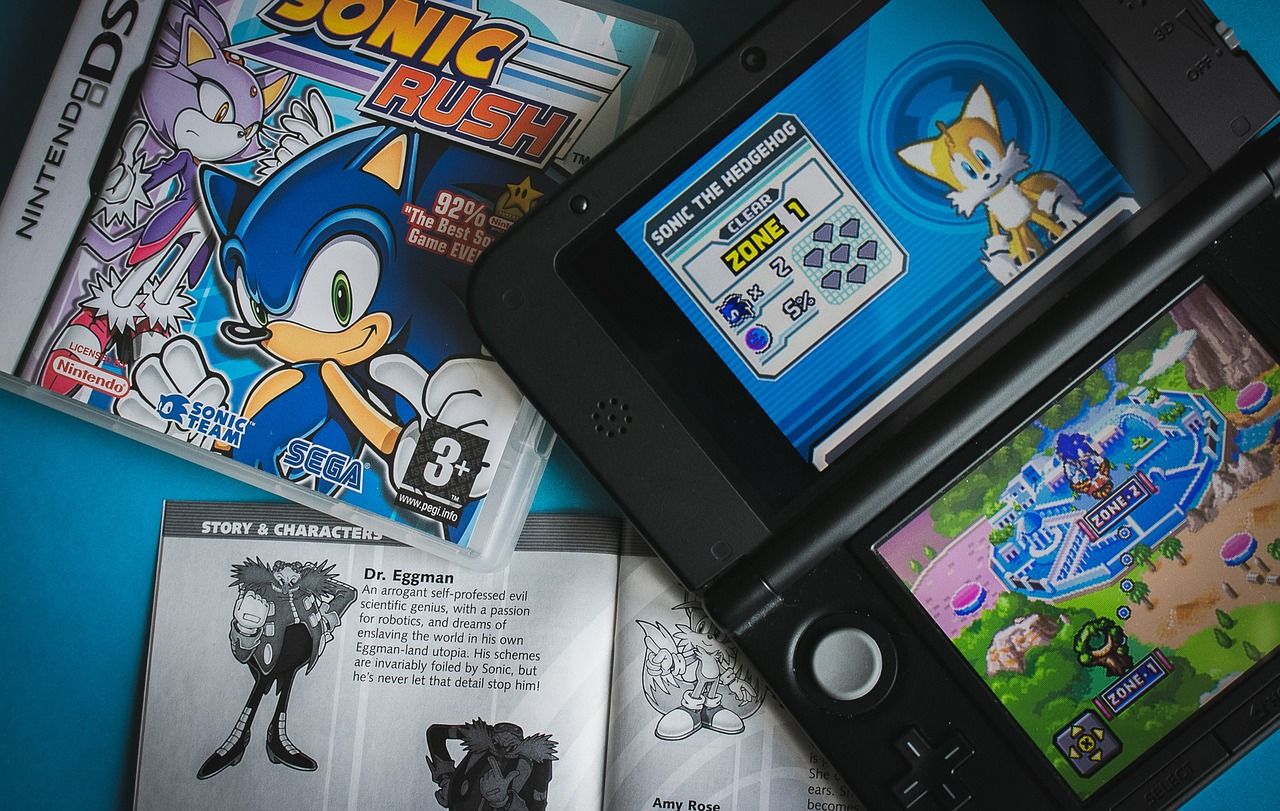 Jogo Sonic the Hedgehog e console portátil