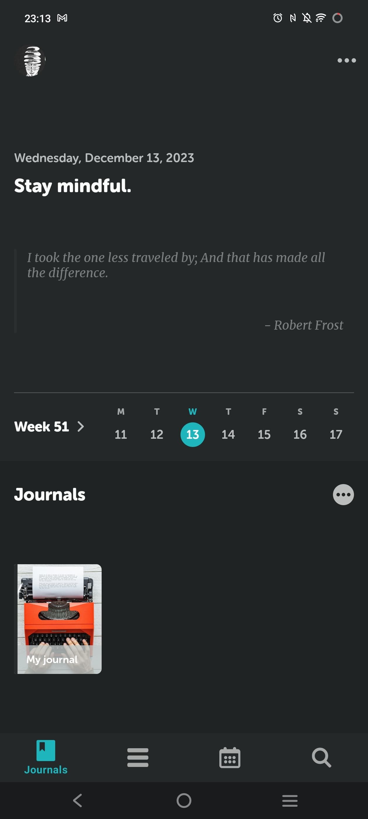 Captura de tela mostrando a página inicial do Grid Diary