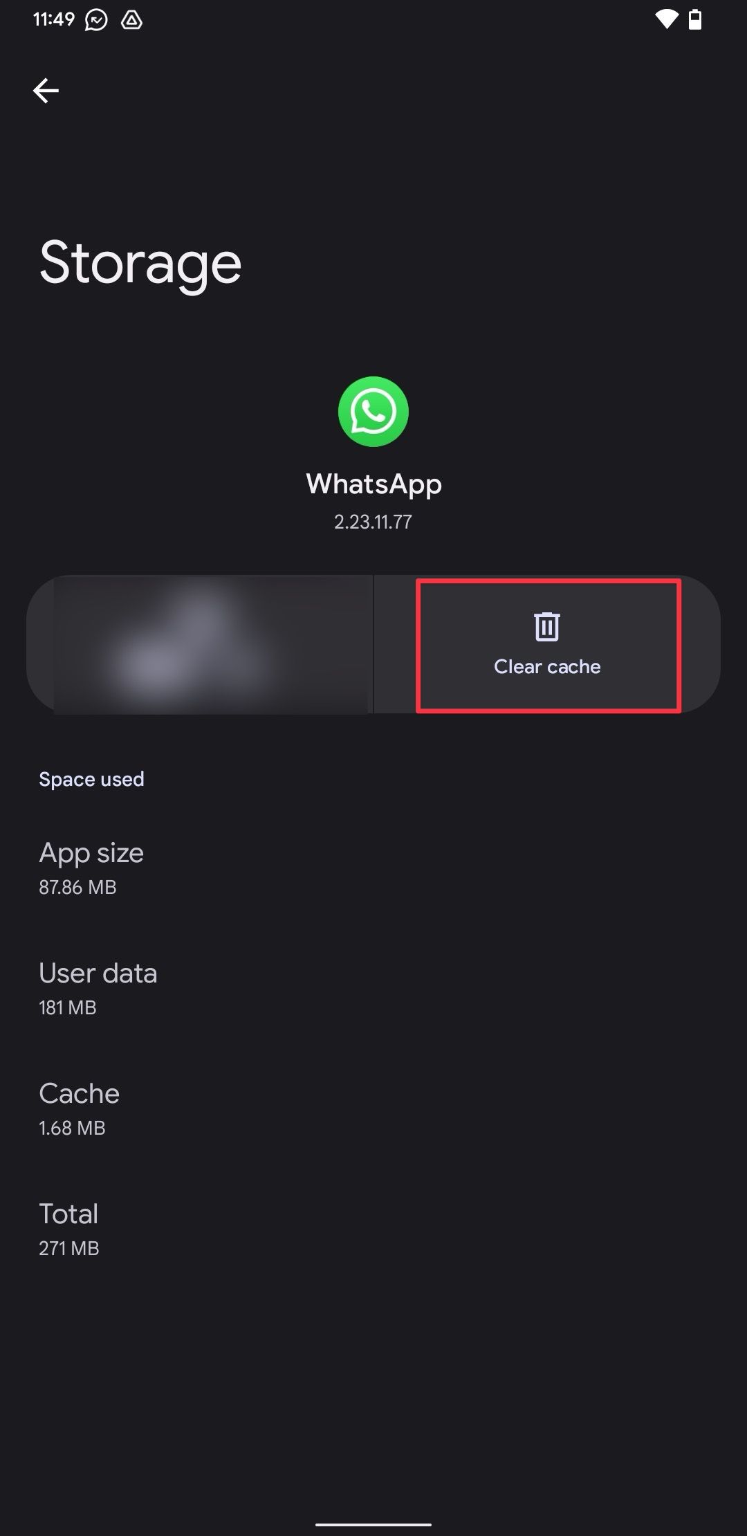 Limpando o cache do aplicativo WhatsApp para Android