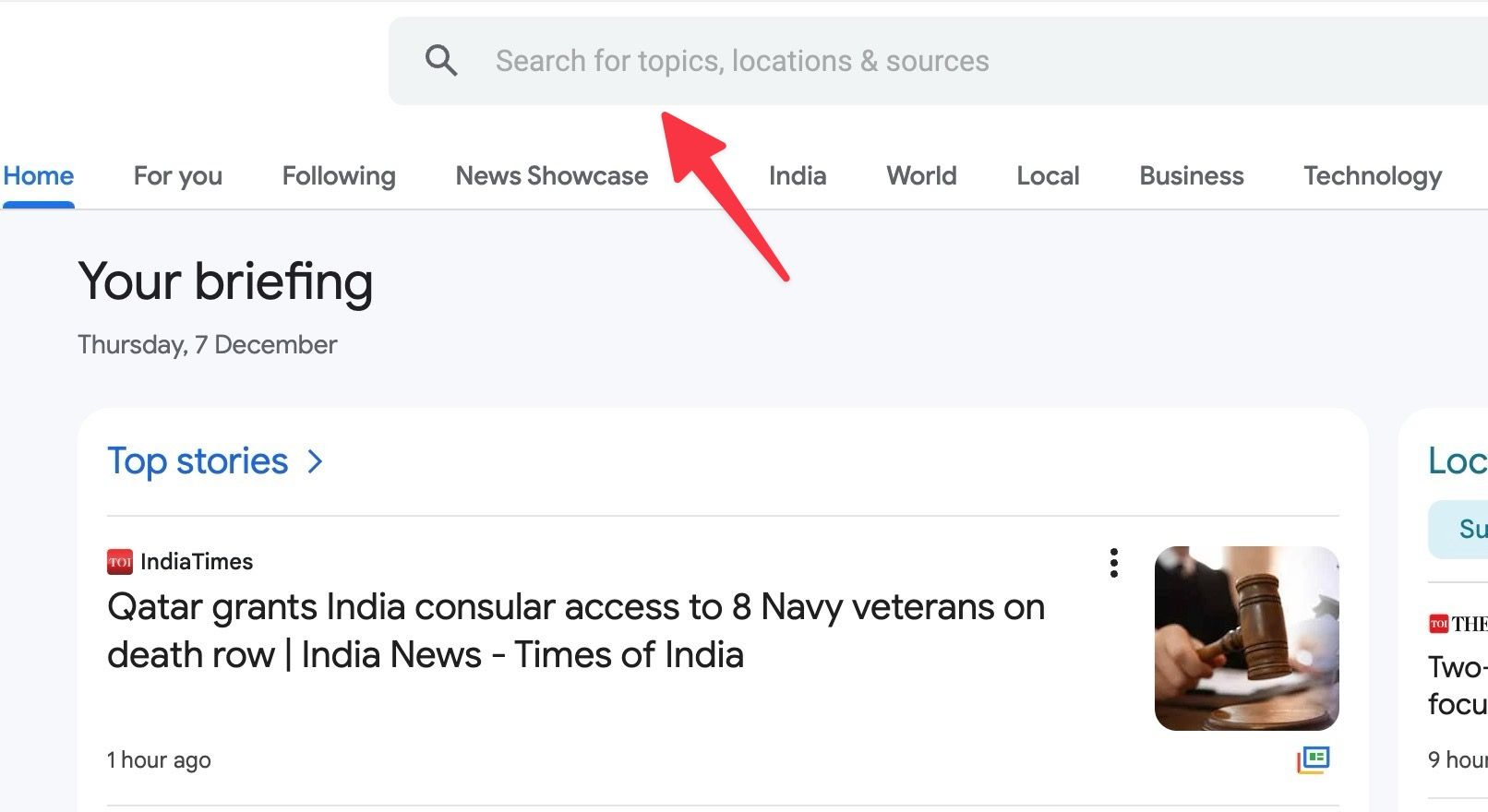 procure uma fonte no Google Notícias