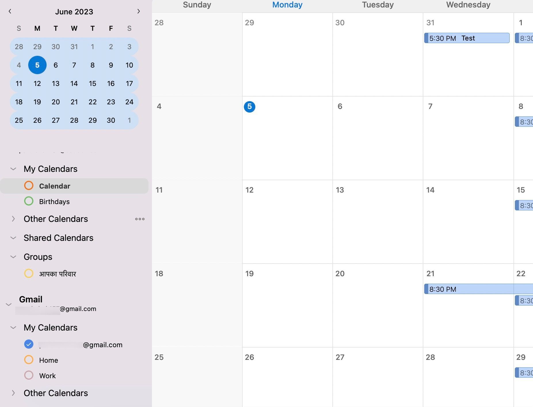 Verifique os calendários do Google e do Outlook.